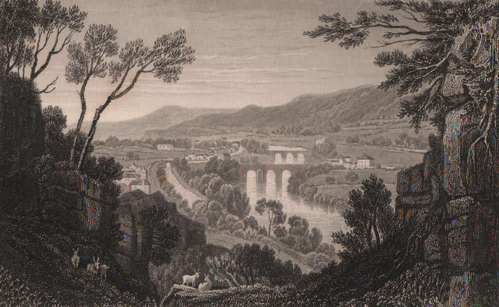 Vale of the Taff, Glamorganshire, Wales, by Henry Gastineau 1835 old print